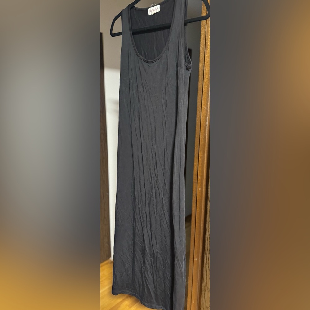 Nicole Bridger Black Tencel Stretch Maxi Tank Dress Size 1.
